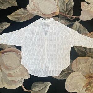 Anthropologie NWT XL White Long Sleeve Blouse